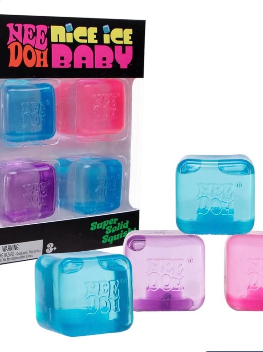 Nice Ice Doh Baby Squish Cubes - Pink, Blue, Purple